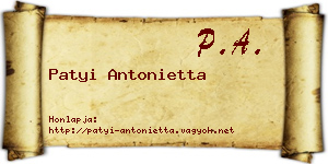 Patyi Antonietta névjegykártya